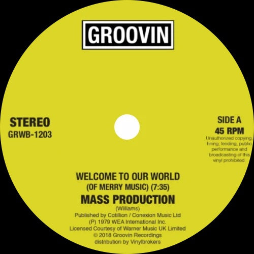 Mass Production-Welcome To Our World (Of Merry Music) / Cosmic Lust