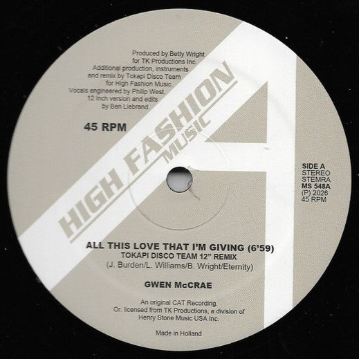 Gwen McCrae – All This Love That I'm Giving (Tokapi Disco Team Mixes)