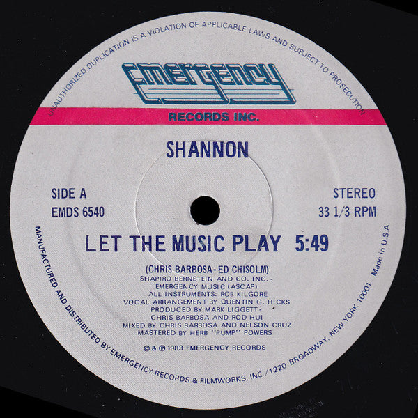 Shannon-Let The Music Play