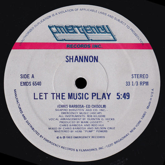 Shannon-Let The Music Play