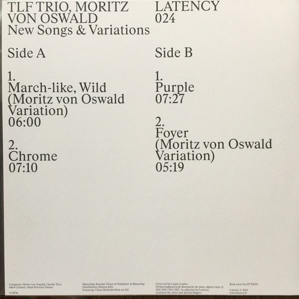 TLF Trio, Moritz von Oswald-New Songs & Variations