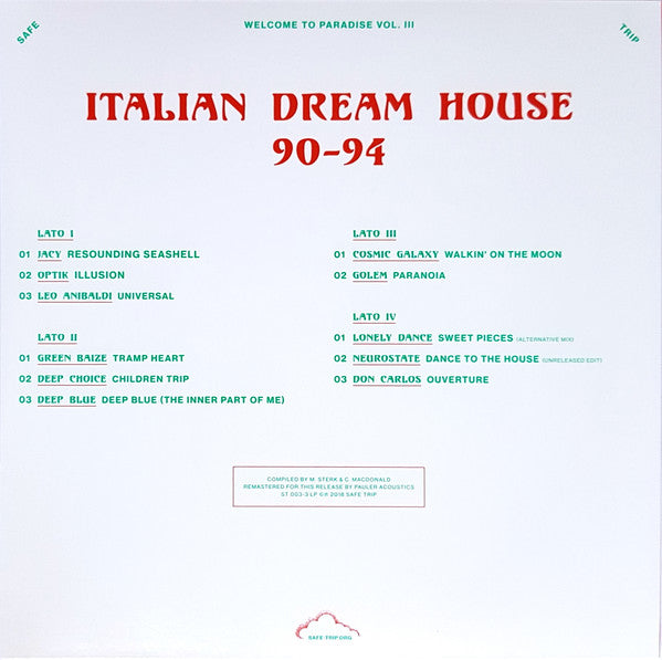 Welcome To Paradise Vol. III: Italian Dream House 90-94-Various